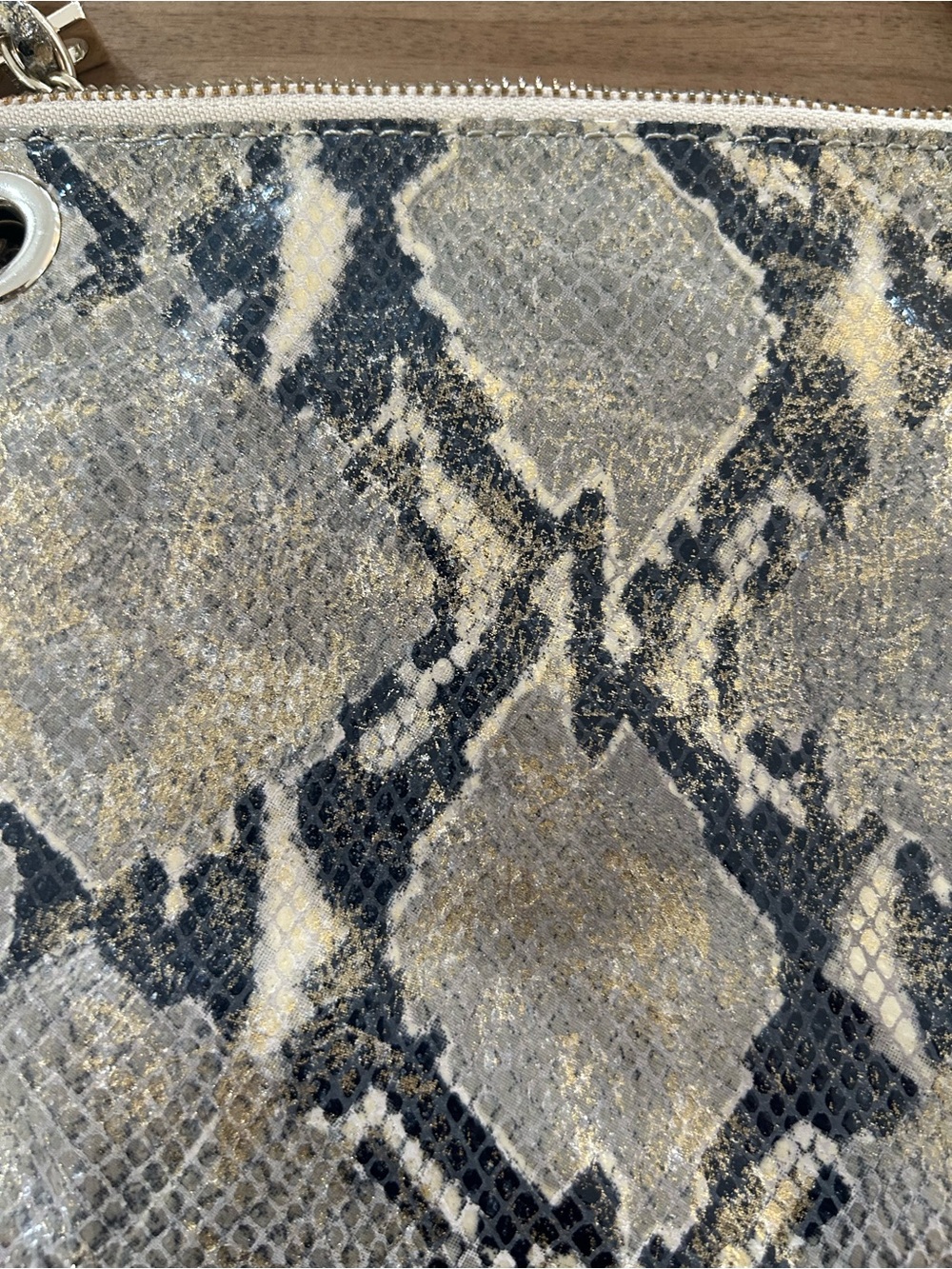 Dkny Gold and Brown Snake-Print Chain Shoulder Bag - Picture 4 of 13